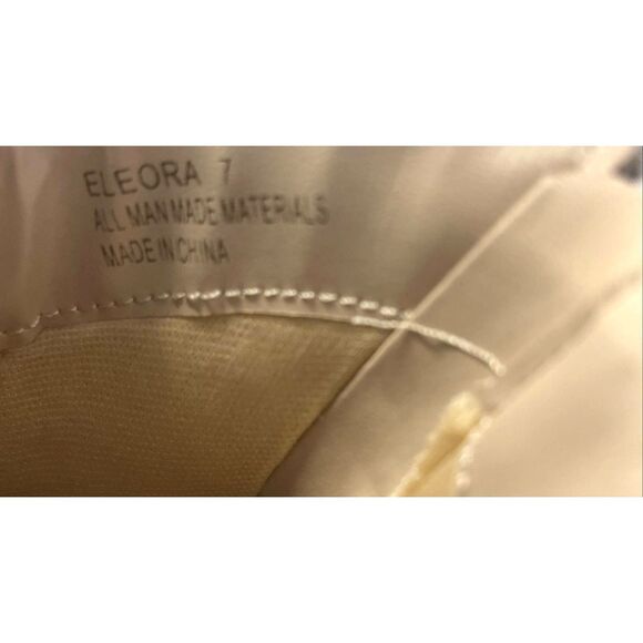 Size 7 Women's Lulus "Eleora" Bone Crocodile-Embossed Mid-Calf High Heel Boots - Picture 5 of 5